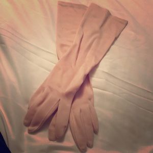 Baby Pink Long Vintage Gloves.